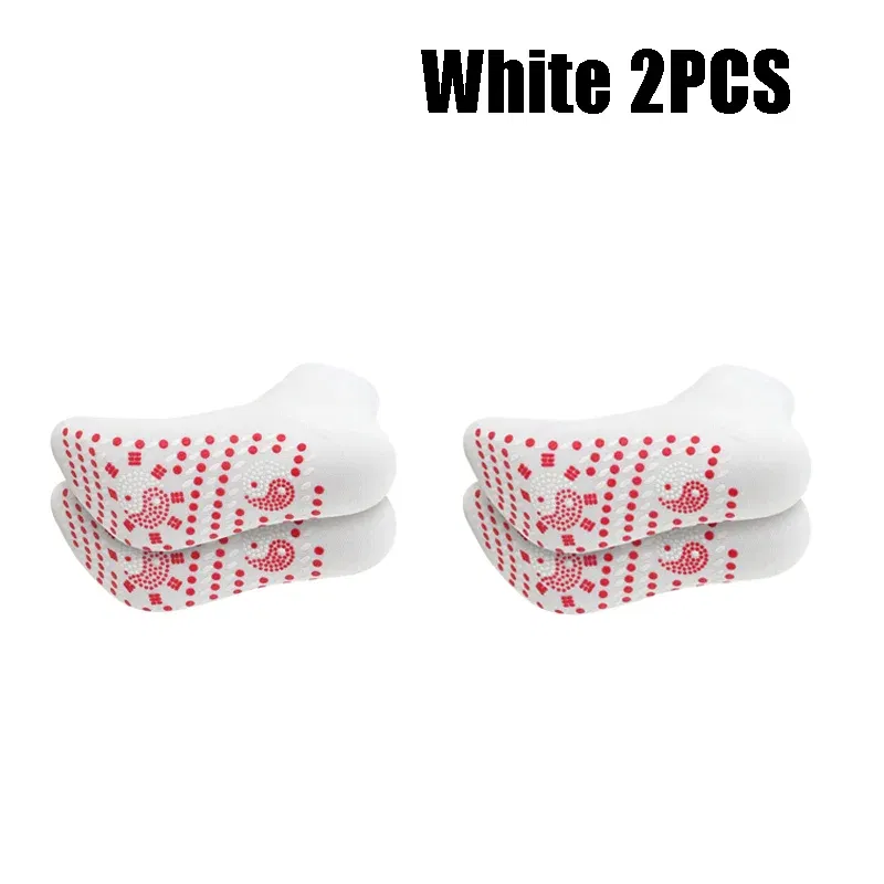 Color: Orange - 1/5pairs Tourmaline Self-Heating Socks Winter Warm Thermal Health Care Socks Slimming Health Short Sock Magnetic Therapy Sock
