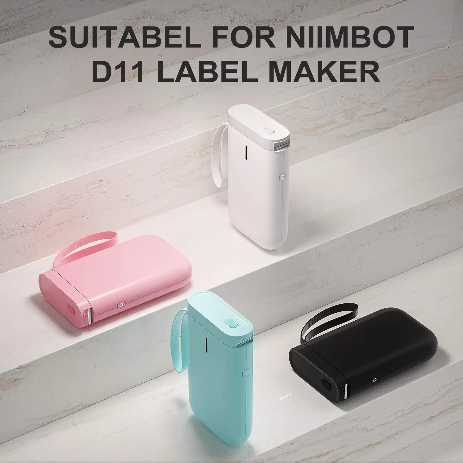 Color: Light Grey - NIIMBOT Sticker Self-adhesive Label Thermal Papers for D11 D101 D110 Mini Printer White Colorful Waterproof Cable Tape Rolls