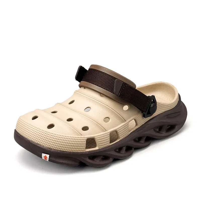 Color: Brown, Shoe Size: 40 - Fashion Garden Shoes Men's Clogs Slippers Sandal Flat Camouflage Sandals Male Sneakers Outdoor Flip Flops Home Clogs