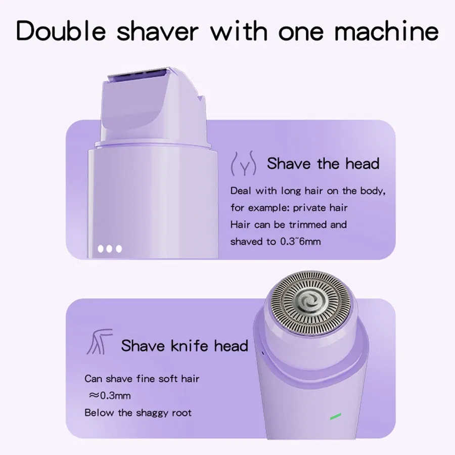 Color: WHITE - 2 in1 Electric Razors for Men Women Waterproof Facial Mustache Shavers Rechargeable Bikini Body Hair Trimmer Painless Epilator