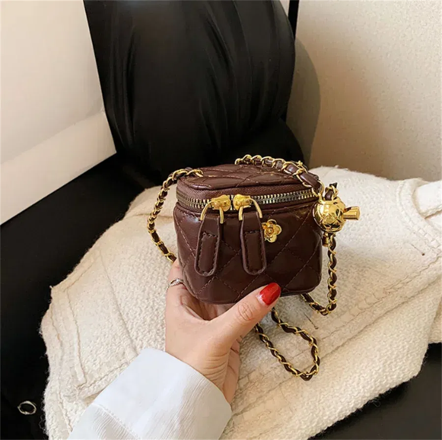 Color: black - New Fashion Children's Bag Girl Baby Lingge Chain Bag Girl Crossbody Bag Handbag Bags For Girls Free Shipping Kids Bag