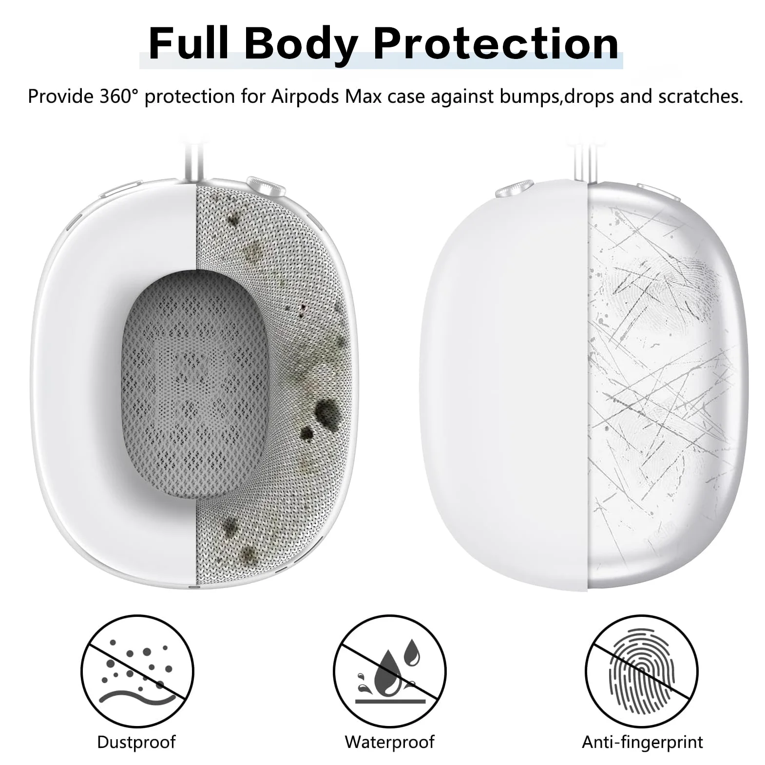 Color: green - Silicone Case Cover for AirPods Max (2024/2020)Accessories Soft Silicone Skin Protector ,Anti-Scratch Ear Pad Case Cover
