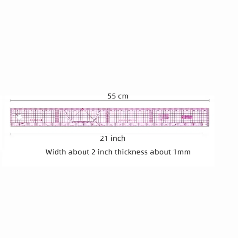 Color: Dark Grey - Empire sewing ruler and French curve, used for pattern making drafting, transparent plastic fashion designer ruler pieces assemb