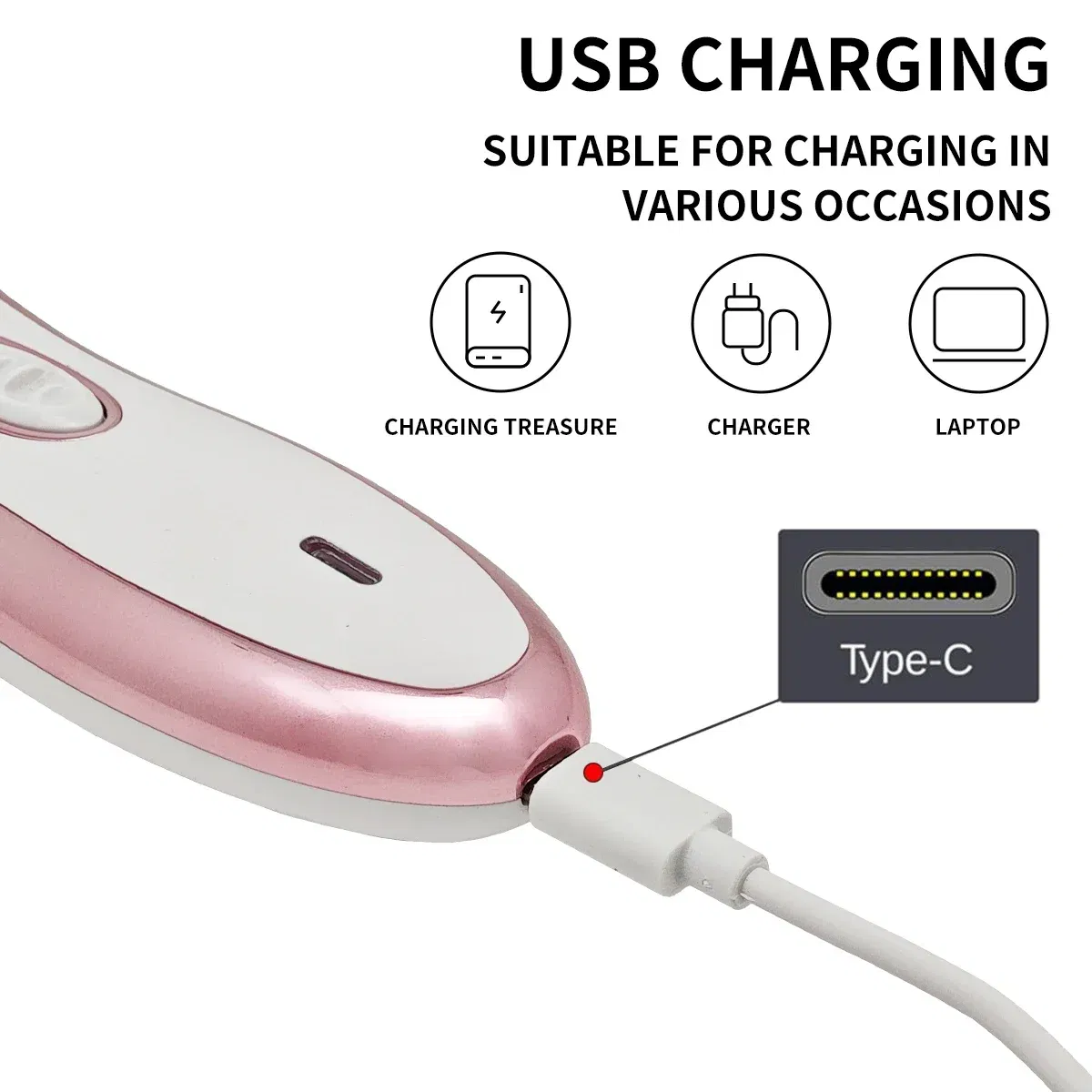 Color: Pink - Woman Electric Razor,Home Full Body Usb Electric Hair Removal Instrument,Suitable For Underarms,face,arms,Bikini Trimmer,Legs