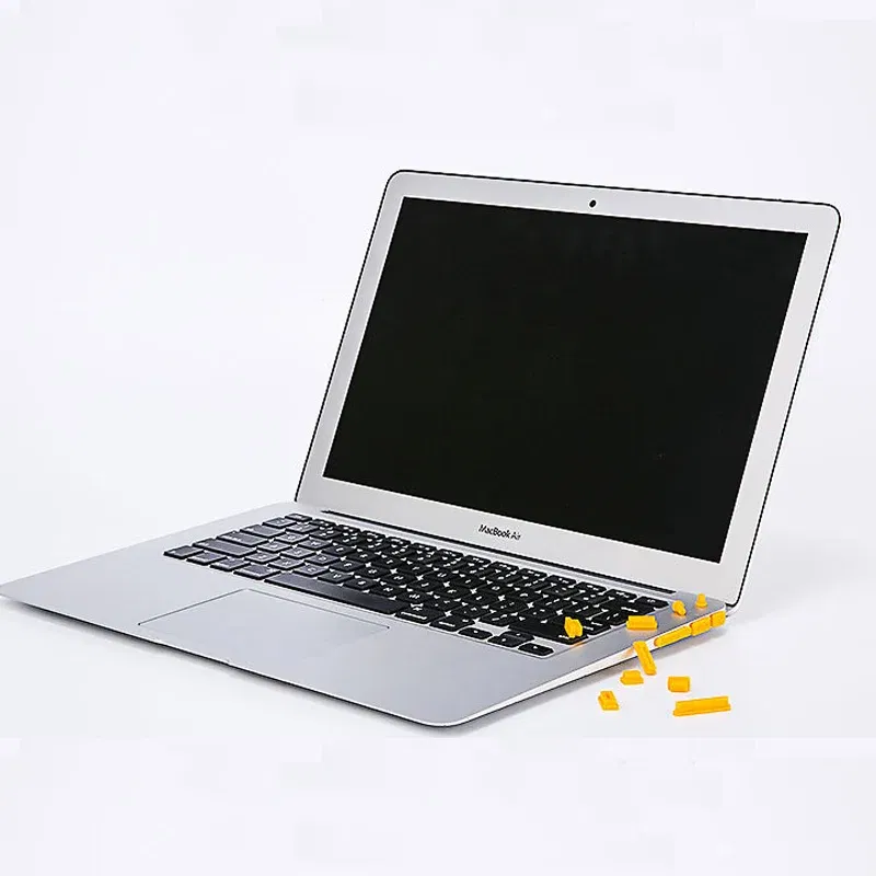 Color: PURPLE - 12pcs/set Silicone Data Port Anti Dustproof Plug For Apple Macbook 11Air 13Air 13 Pro dust plug Stopper Cover Set For Laptop