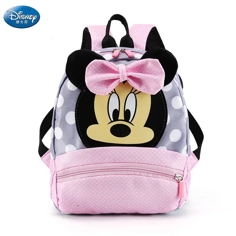 Color: Pink - Disney Cartoon Backpack For Baby Boys Girls Minnie Mickey Mouse Children Lovely Schoolbag Kindergarten Schoolbag Kids Gift