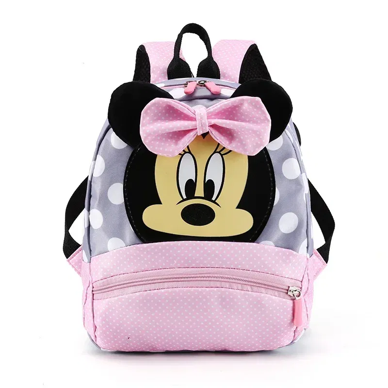 Color: Pink - Disney Cartoon Backpack For Baby Boys Girls Minnie Mickey Mouse Children Lovely Schoolbag Kindergarten Schoolbag Kids Gift