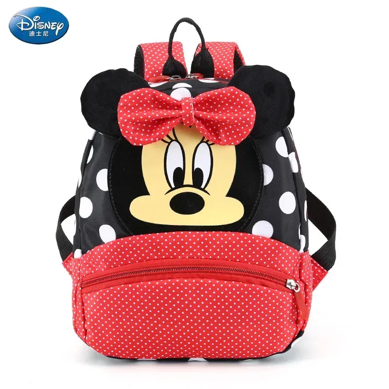 Color: Pink - Disney Cartoon Backpack For Baby Boys Girls Minnie Mickey Mouse Children Lovely Schoolbag Kindergarten Schoolbag Kids Gift