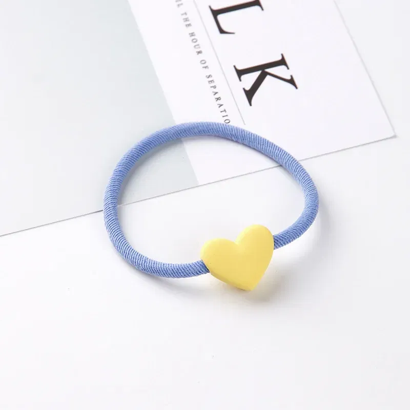 Color: Dark Grey, Ships From: CHINA - Cute Girls Hair Bands Ties Round Heart Rubber Band Fashion Scrunchie Elastic Korean Hair Accessories Ponytail Holder Headband