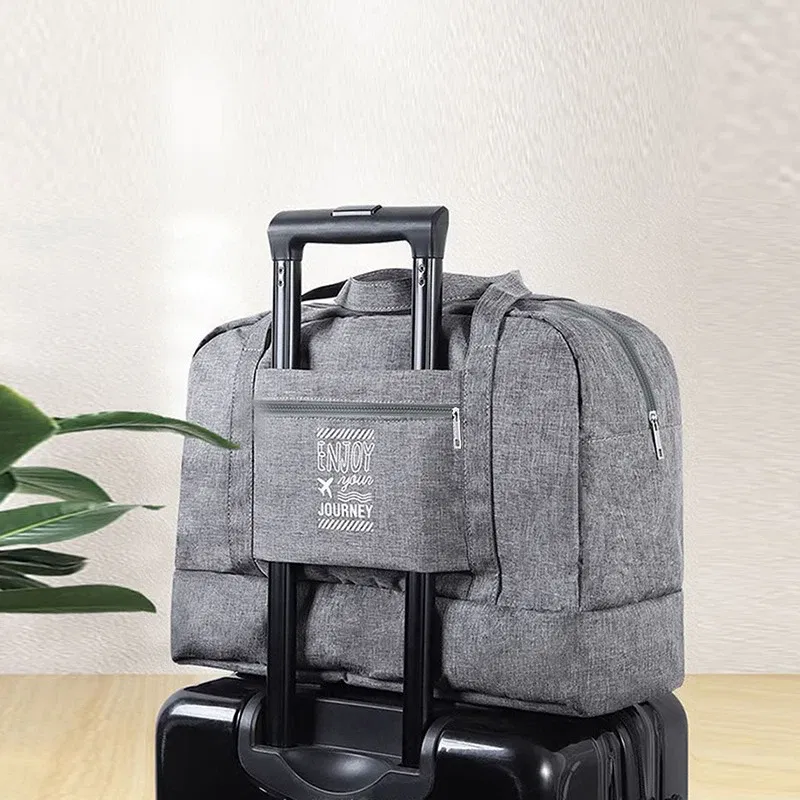 Color: Clear - Fashion Folding Travel Bag Women Oxford Travel Weekend Overnight Bags Luggage Tote
