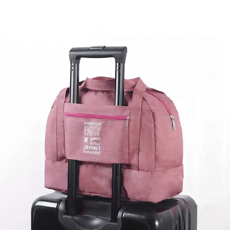 Color: Clear - Fashion Folding Travel Bag Women Oxford Travel Weekend Overnight Bags Luggage Tote