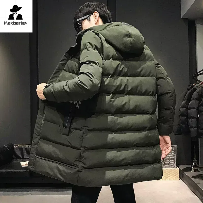 Color: Blue, Size: M - Men Long Down Jackets Winter Coats Chaquetas Hooded Casual Winter Parkas High Quality Male Green Warm Parkas Coats Size 8XL