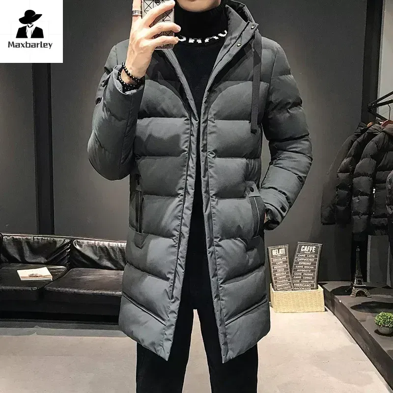 Color: Blue, Size: M - Men Long Down Jackets Winter Coats Chaquetas Hooded Casual Winter Parkas High Quality Male Green Warm Parkas Coats Size 8XL