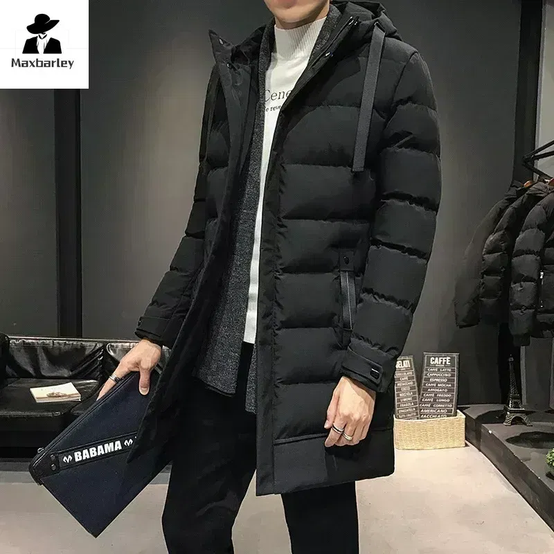 Color: Blue, Size: M - Men Long Down Jackets Winter Coats Chaquetas Hooded Casual Winter Parkas High Quality Male Green Warm Parkas Coats Size 8XL