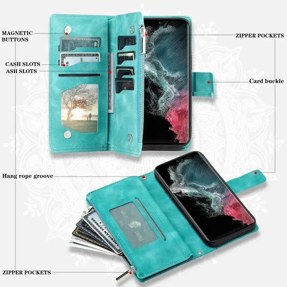 Color: GRAY, Material: Neoprene - S24 Ultra S23 Plus S 22 CrossBody Strap Zipper Wallet Case for Samsung Galaxy S22 S23 FE S21 S20 23 24 Ultra Note 20 Book Cover
