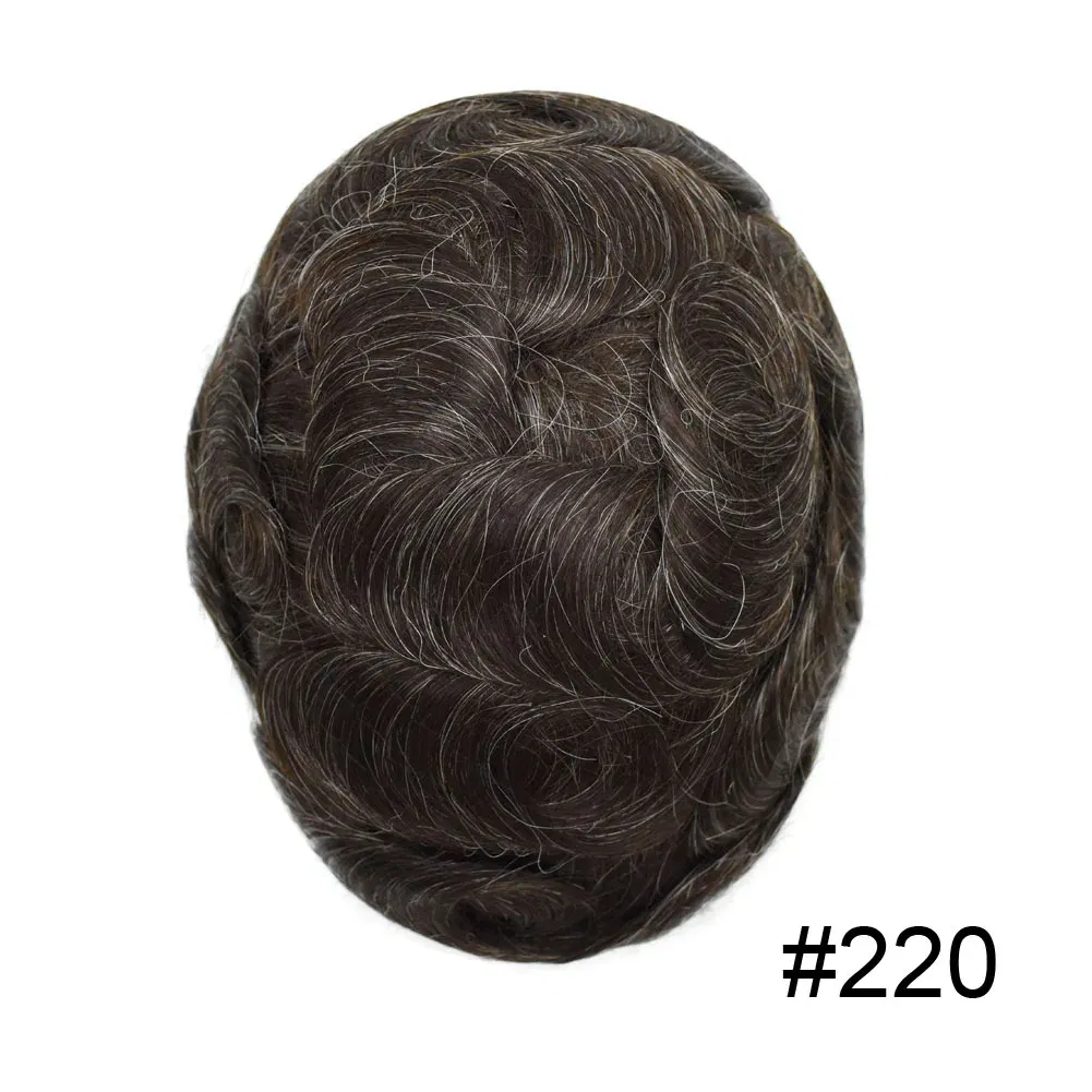 Toupee Color: 220#, Toupee Density: 100%, Length: 6 inches, Ships From: CHINA, Toupee Size: 8x10 - Men Toupee Hair Systems Ultra Thin Skin 0.06MM V-LOOP Capillary Prosthesis Invisible Hairline Real Human HairPieces Hair Units
