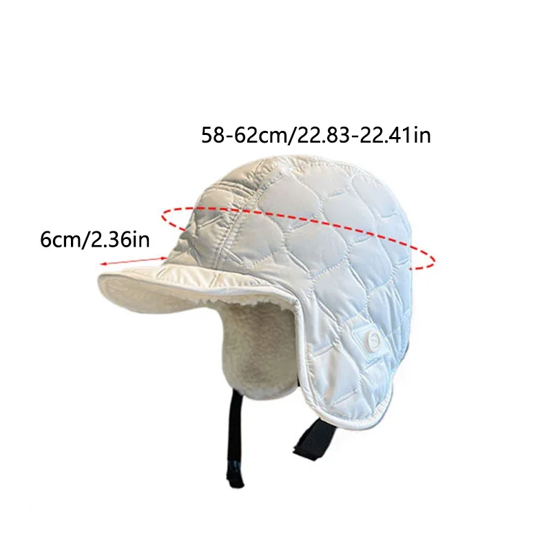 Color: WHITE - Winter Men Women Trapper Aviator Trooper Earflap Warm Waterproof Ski Down Hat Bomber Cap Ear Protectors Hats Reversible Wearable
