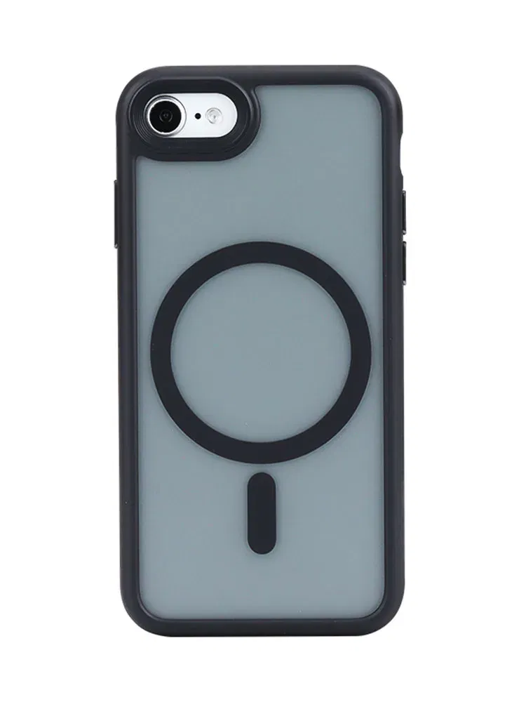 Color: black, Material: CANVAS - Magnetic Luxury Matte Translucent Armor Shockproof Case For iPhone 7 8 SE2 SE3 7Plus 8Plus For Magsafe Wireless Charge Cover