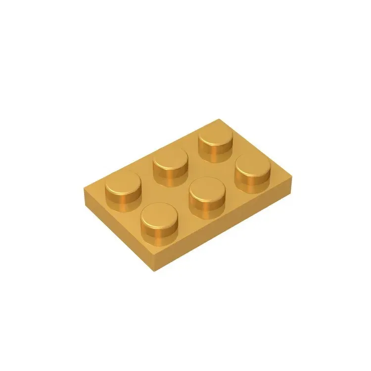 Color: Yellow - Gobricks GDS-510 Plate 2 x 3 compatible with lego 3021 pieces of children's DIY building block Particles Plate DIY