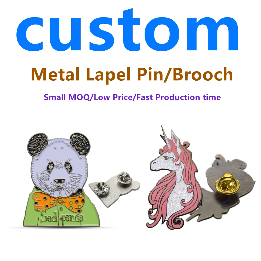 Custom Fashion Pins Metal Logo Badges Brooch Hard Soft Enamel Lapel Pins for Clothing Decorative Manufacturer Supply