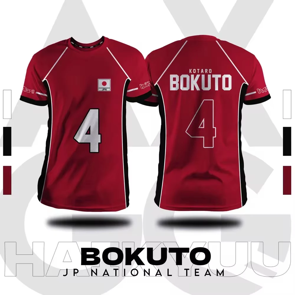 Color: Blue, Size: XL - Haikyuu Fukurodani Red Cartoon Anime Cosplay Men Jersey Summer Short Sleeve Children Tee Top 2024 New Fashion Mens T-shirt