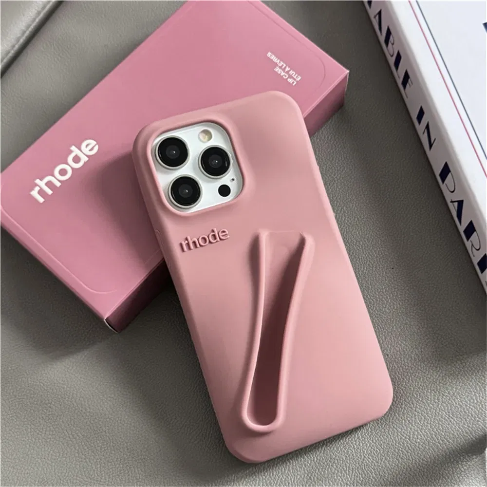 Color: NAVY, Compatible-Phone Models: For iPhone 15 Plus - New Rhode Lipstick Soft Silicone Phone Case for iPhone 16 15 14 13 12 11 Pro Max Plus Portable Lip Gloss Holder Cover with Box