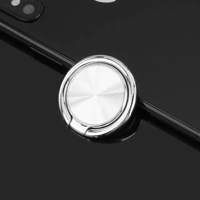 Color: WHITE - CD Pattern Ultra-thin Mobile Phone Ring Buckle Holder 360 Degree New Round Mobile Phone Holder Magnetic Car Ring Buckle