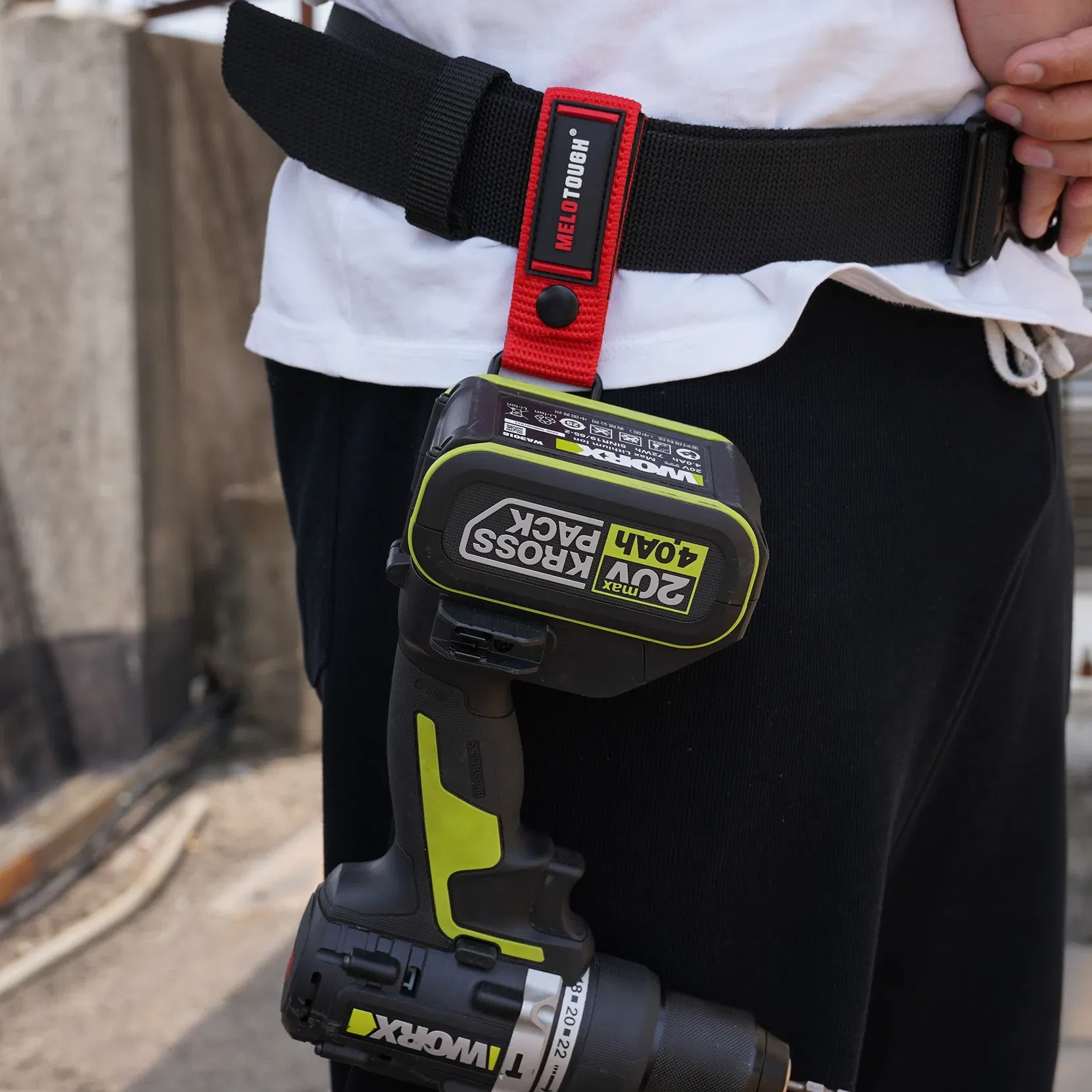 Color: green - Measuring Tape Holder Tape Measure Holder Drill Impact Tool Holster for Tape Measure, Drills, Clipped Tool