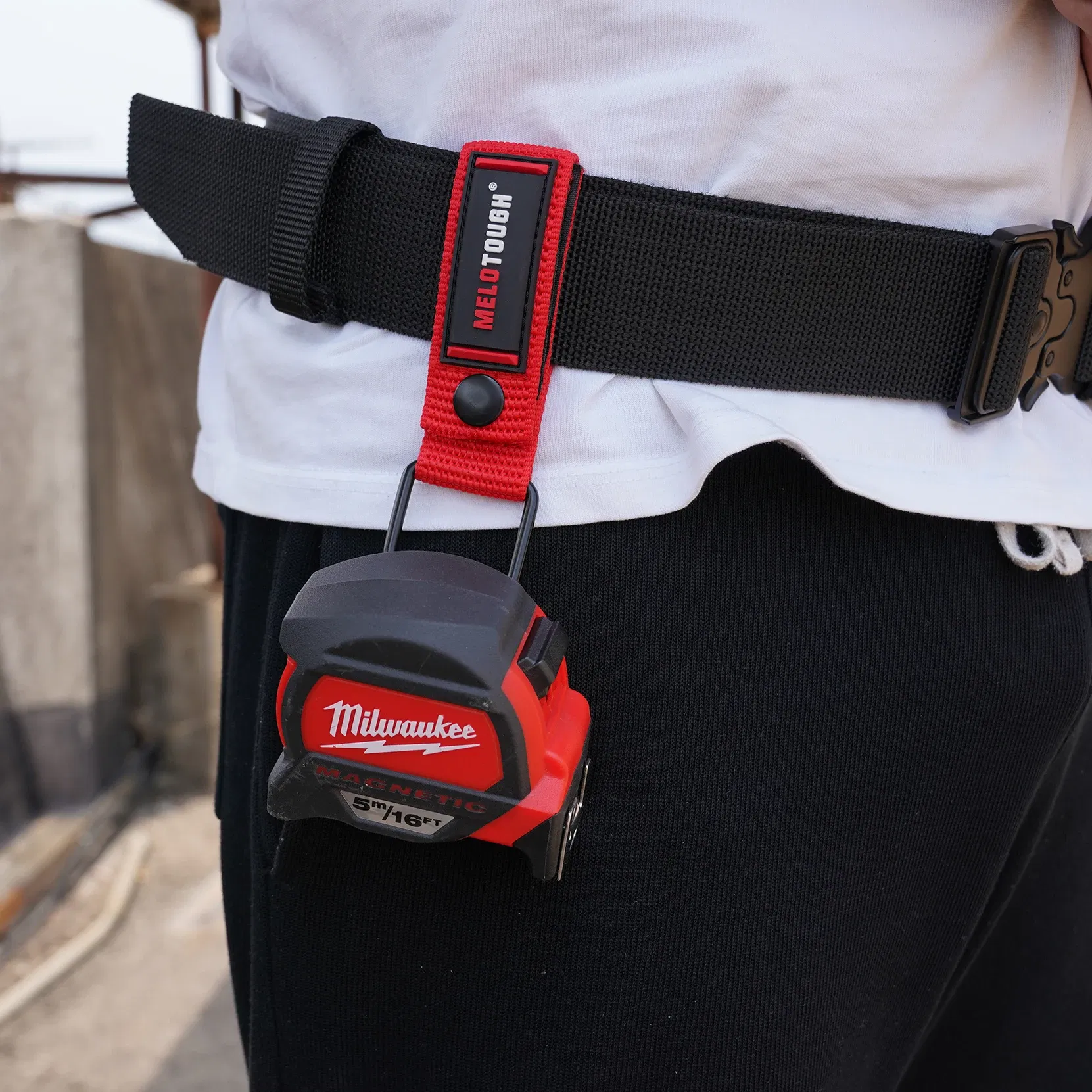 Color: green - Measuring Tape Holder Tape Measure Holder Drill Impact Tool Holster for Tape Measure, Drills, Clipped Tool