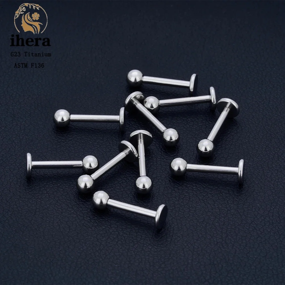 Metal color: ROSE GOLD COLOR, Ships From: CHINA, Main Stone Color: Pink - 10PCS G23 Titanium Labret Piercing Lip Ring 16G F136 Internal Thread Nose Stud Earring Tragus Helix Cartilage Piercing Jewelry