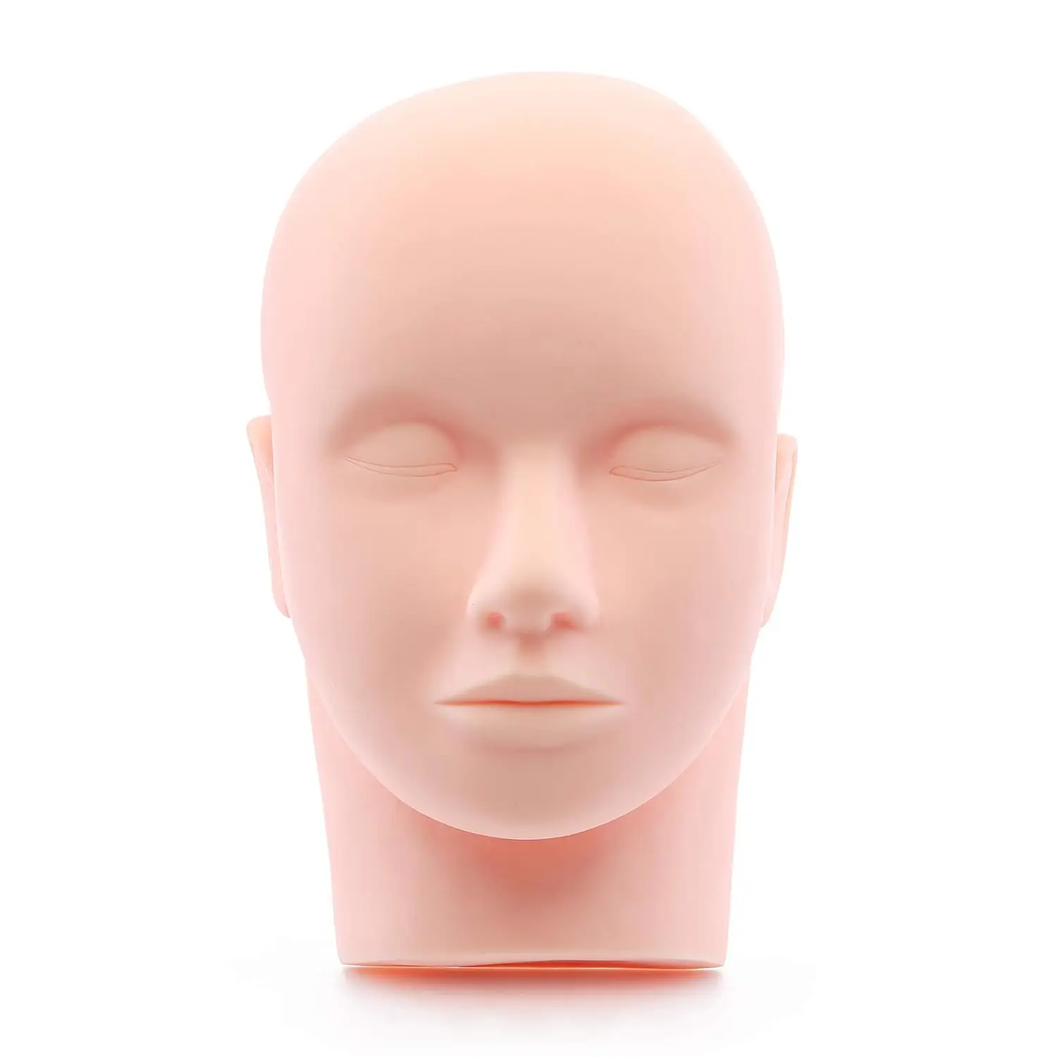 Color: Brown - 1/4Pack Practice Training Head Rubber Cosmetology Mannequin Doll Face Head For Eyelashes Makeup Massage Practice