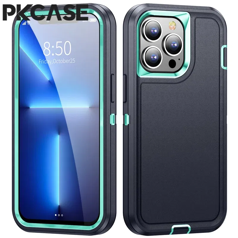 Color: GRAY, Material: PC - PKCASE Shockproof Case For iPhone 13 Mini 12 11 Pro Max 6 7 8 Plus Bracket Protective Cover For iPhone X XS XR SE 2020 2022