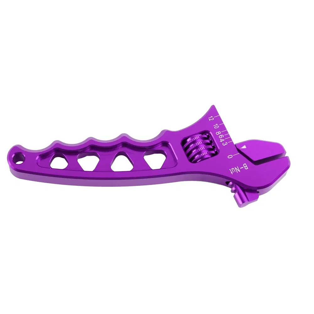 Color: PURPLE - Aluminum Adjustable Spanner Wrench Tool for Fuel Hose End Fitting 3AN to 12AN