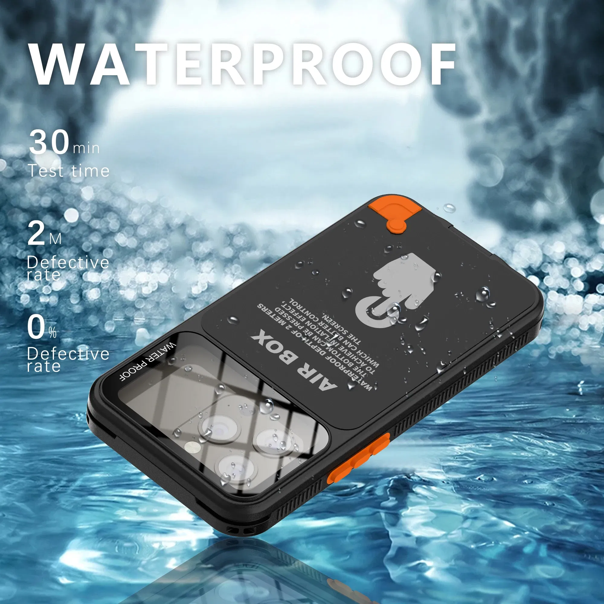 Color: Blue, Material: aluminum - IP68 Waterproof Phone Case For iPhone 15 14 13 12 Pro Max Plus Underwater Taking Shockproof Dustproof Swimming Diving Cover