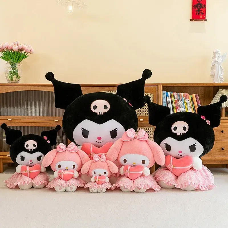 Color: Gold - Sanrio Kuromi Plush Toy30cm Cinnamoroll Melody Stuffed Doll Comfortable And Soft Plush Toy Valentine's Day Child Birthday Gift