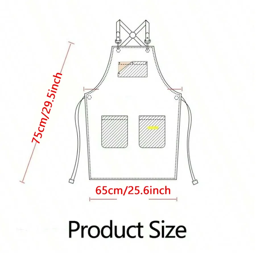 Color: Red - Apron Men Women Aprons W/ Large Pockets Cooking Aprons, Canvas Cross Back Apron Adjustable Strap Baker Apron Kitchen Baking Bib