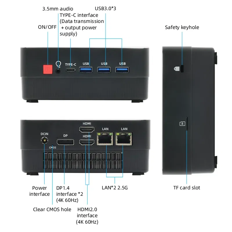 Cable length: 1.2m, Color: Red, Ships From: CHINA - Top AMD R7 5800H 5700U 4800H R5 5500U 4500U Mini PC Supports up to 32GB RAM 2T NVME SSD WIFi6 Computer PC Win 11 Pro