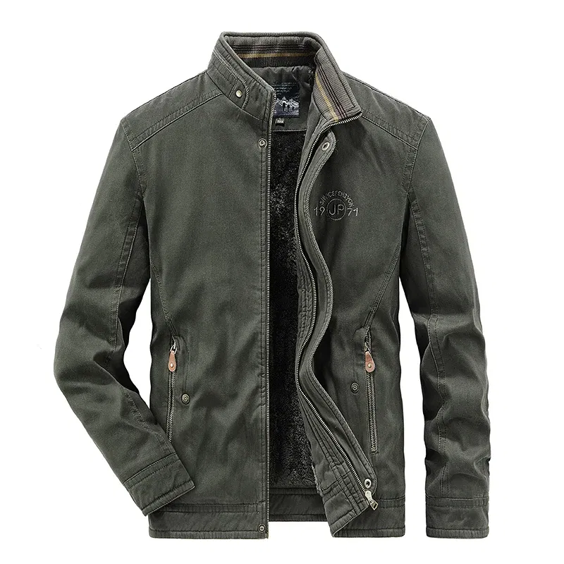 Color: green, Size: XXS - Men Zipper Fleece Jackets Military Waterproof Windproof Cargo Jacket Outdoor Multi-pockets Tactical Climb Fishing Cycling Jacket