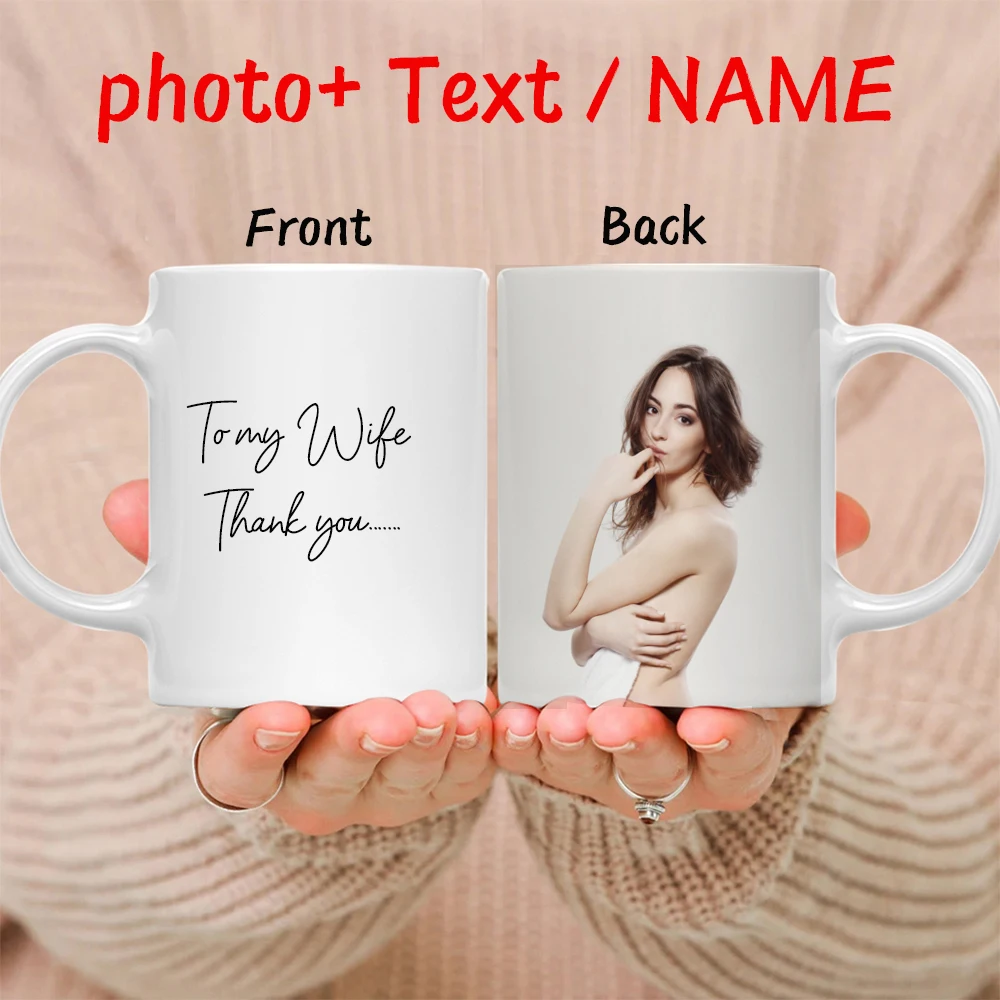 Color: WHITE, Capacity: 301-400ml - Personalised Your Photo Mug, Custom NAME IMAGE TEXT Cup,Customize Coffee Mugs, Tea Cups, Mothers day, Wedding Gift 9 COLOURS