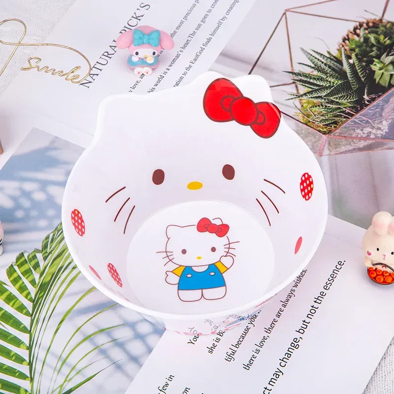 Color: Yellow, Ships From: CHINA - New Sanrio Hello Kitty Bowl My Melody Cartoon Children's Tableware Cute Creative Anti-drop Anti-scald Soup Bowl Kid for Gifts