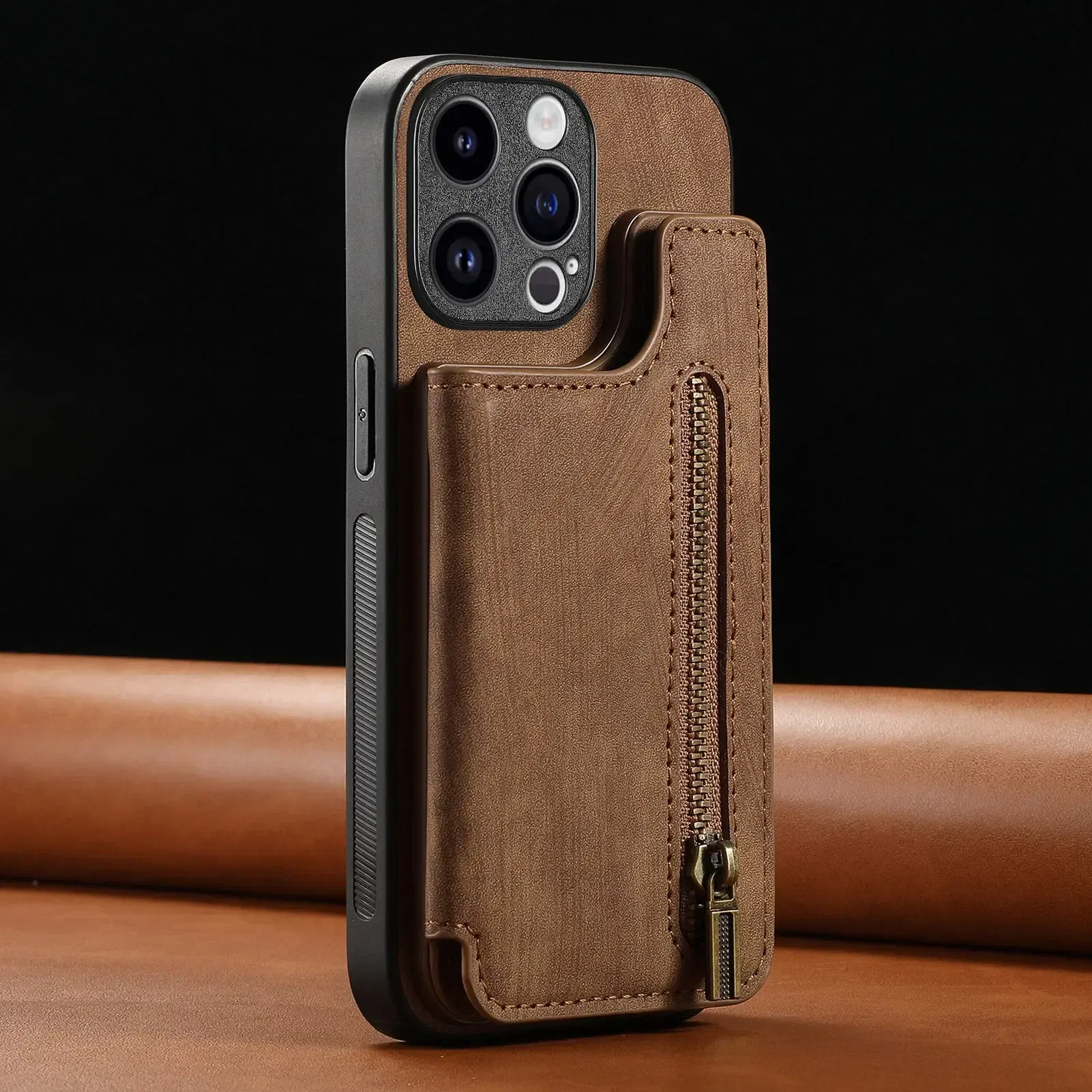 Color: Clear, Material: TPU - Leather Zipper Wallet with Card Holder Phone Case for IPhone 15 14 11 Pro Max 13 12 Mini X XR XS Max 8 7 Plus Shockproof Cover