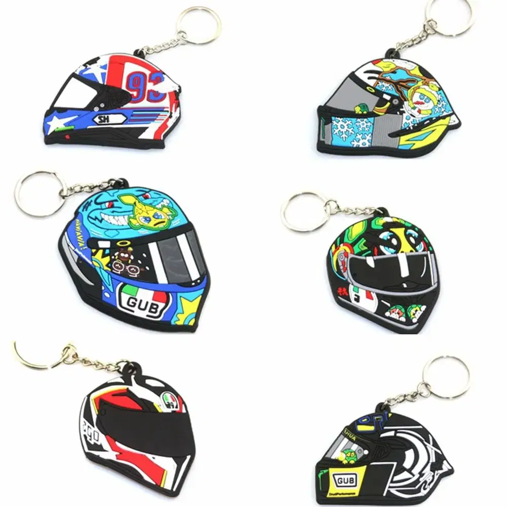Color: black - Rubber Motorcycle Key Ring Key Chain cool keychain 3D Soft For motorcycle helmet 93 AGV