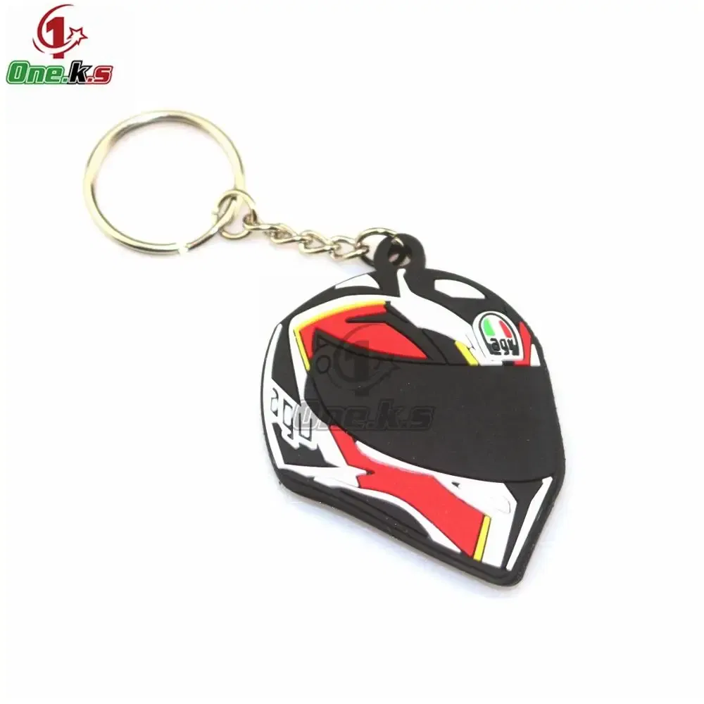 Color: black - Rubber Motorcycle Key Ring Key Chain cool keychain 3D Soft For motorcycle helmet 93 AGV