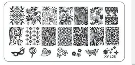 Color: plum - Kimcci Nail Stamping Plates Flamingo Nail Template Mandala Maple Leaf Stamp Nail Art Stamp Image Template Manicure Stencil Tools