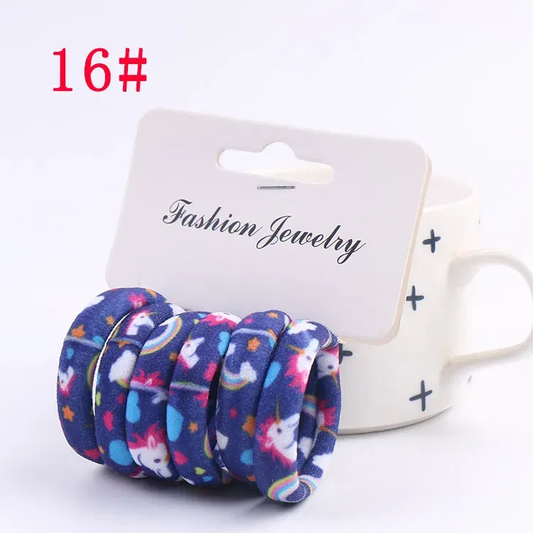Color: Brown, Ships From: CHINA - 6PCS/Sett Cute Girls Elastic Hair Bands Scrunchies Ponytail Holder Rubber Bands Hair Ties Sweet Kids Hair Rope Hair Accessories