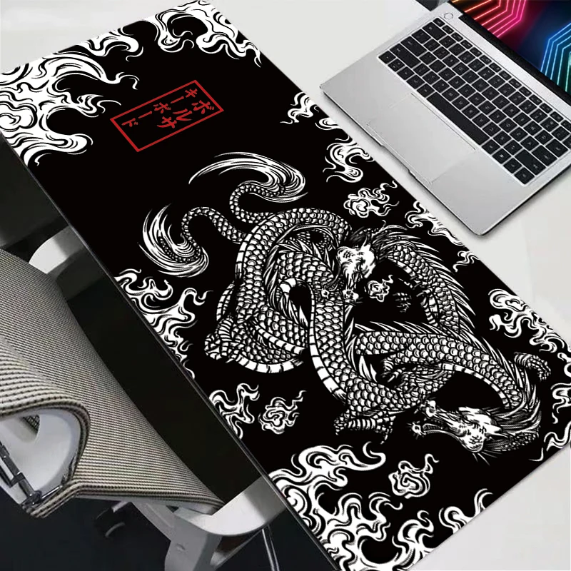 Size: S, Color: BROWN - Japanese Art Dragon Mouse Pad Gaming XL Home New HD Mousepad XXL Keyboard Pad Non-Slip Office Carpet Laptop Mice Pad Mouse Mat