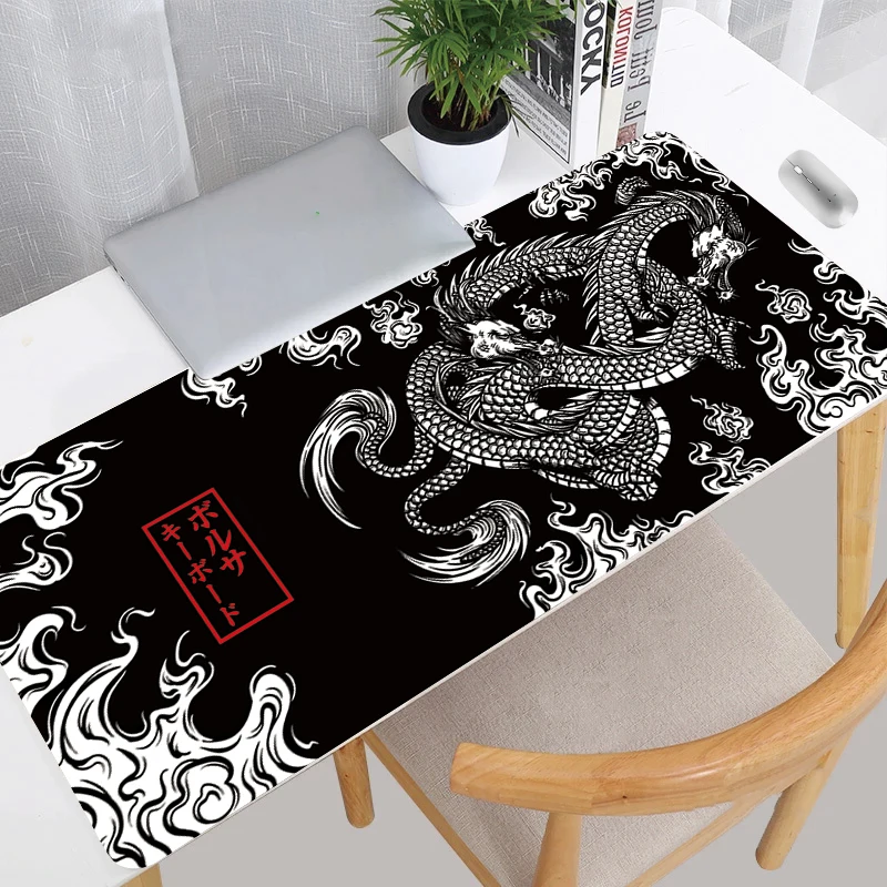 Size: S, Color: BROWN - Japanese Art Dragon Mouse Pad Gaming XL Home New HD Mousepad XXL Keyboard Pad Non-Slip Office Carpet Laptop Mice Pad Mouse Mat