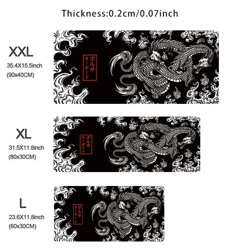 Size: S, Color: BROWN - Japanese Art Dragon Mouse Pad Gaming XL Home New HD Mousepad XXL Keyboard Pad Non-Slip Office Carpet Laptop Mice Pad Mouse Mat
