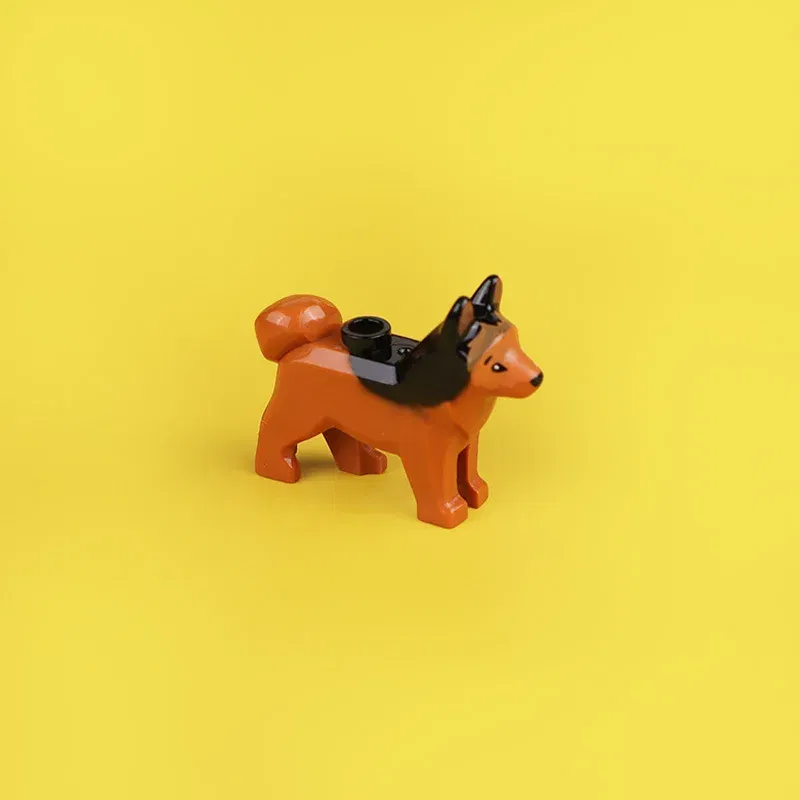 Color: Light Blue - MOC City Animal Building Block Figures Hare Dairy Cow Squirrel Dolphin Pug DIY Farm Street View Accessories Bricks Toys Gifts