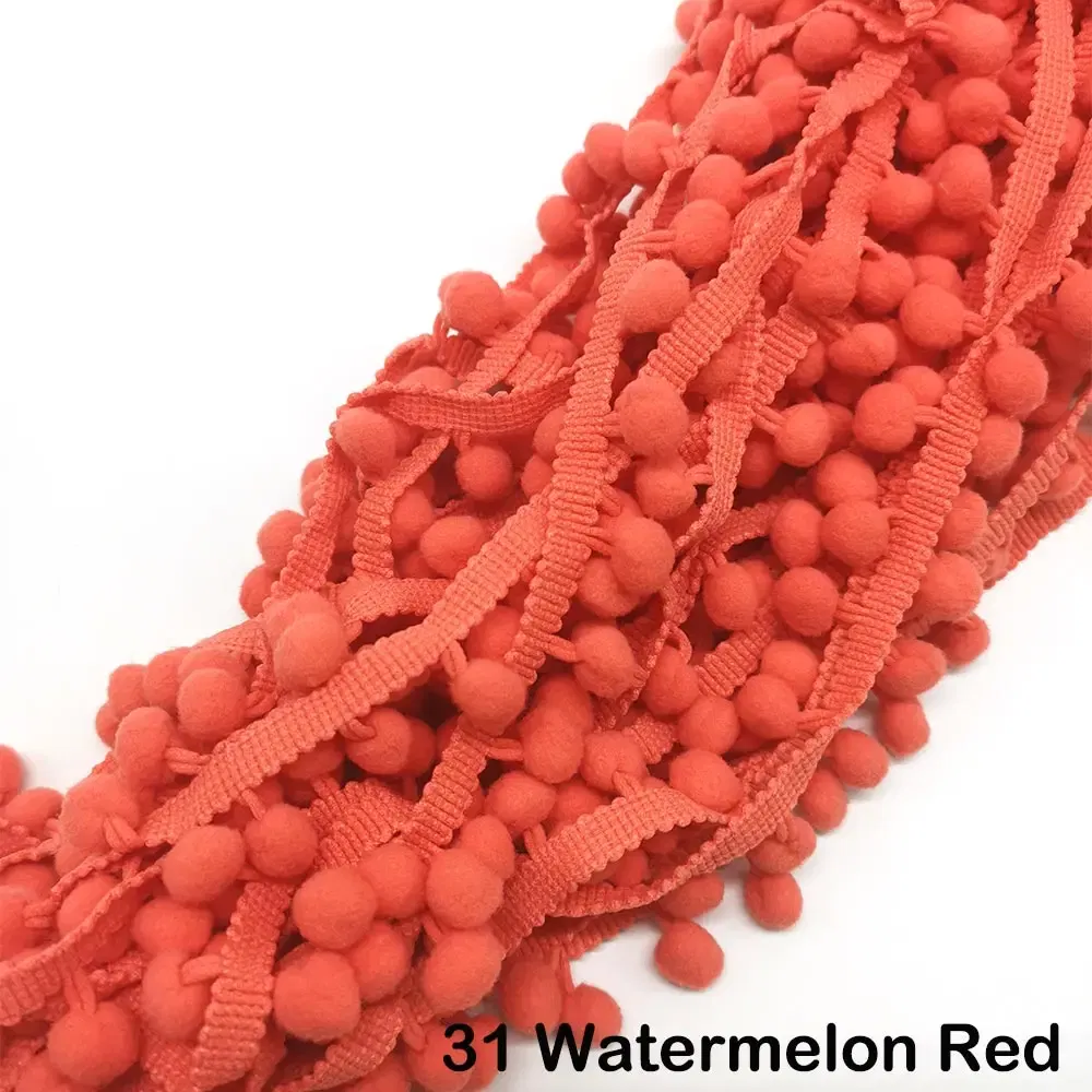 Color: khaki, Size: M - 1-5yard Pom pom Fringe Lace Ribbon Pompom Trim Ball Fabric DIY Sewing Tassel Lace Kintted Fabric Handmade DIY Craft Accessorie